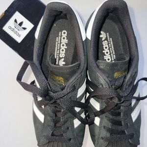 Adidas Men's Dark Gray and White Sneakers